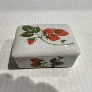 Limoges Porcelain Strawberry Trinket Box